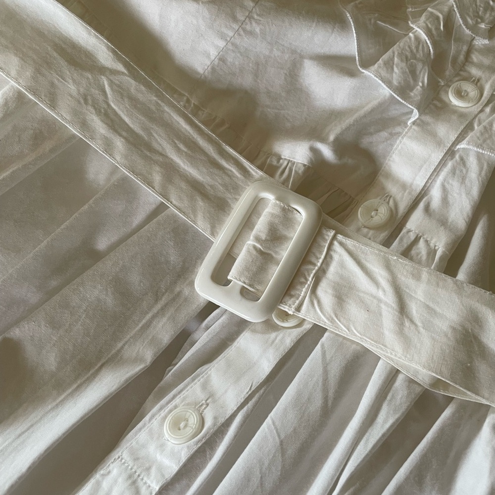 Vintage White Maxi Prairie Dress, size L - Picture 3 of 6